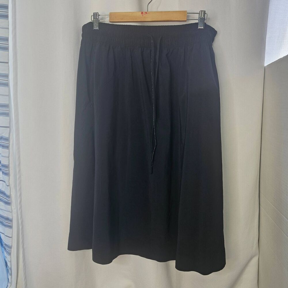 Athleta Black A-Line Skirt With Pockets Midi Strings Womens Size 22 - Picture 6 of 12